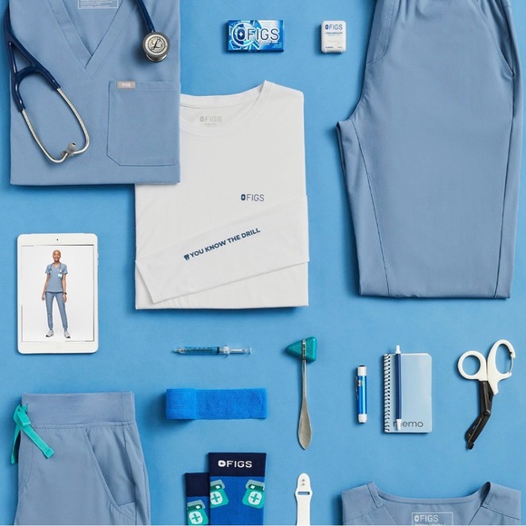 EUC FIGS Cool Blue Tansen scrub pants - Picture 6 of 6